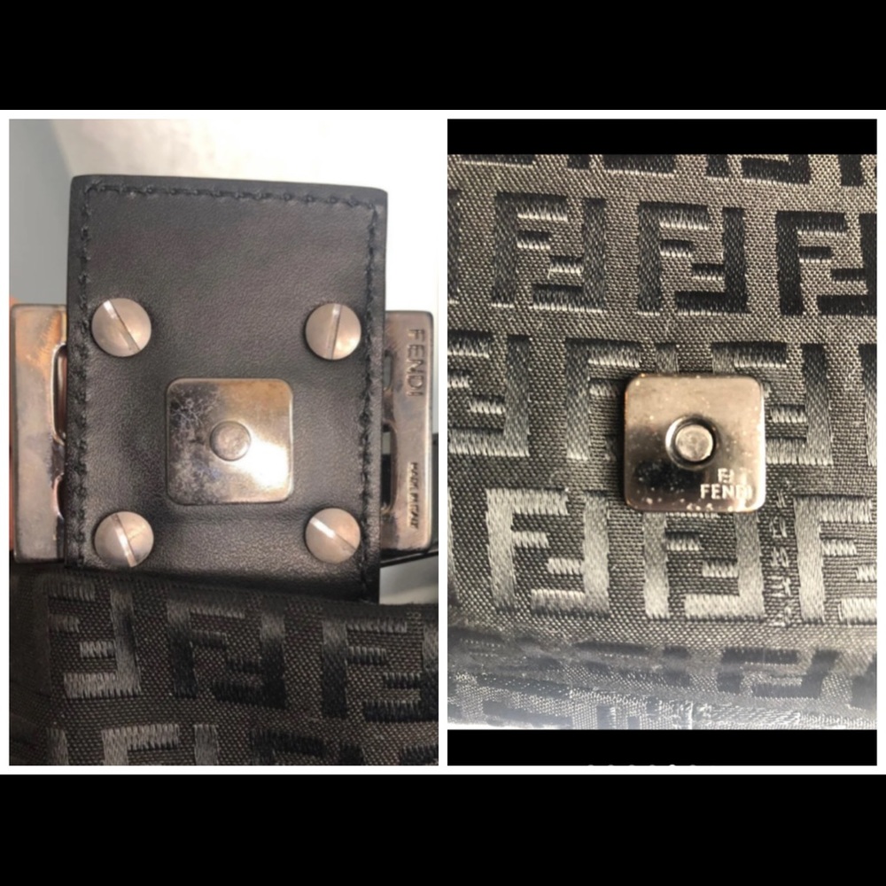 FENDI Authentic Black Zuchinno Canvas Baguette - Picture 7 of 16